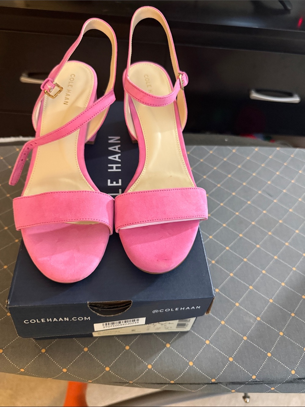 Cole Haan Bright Pink Suede Slingback Heels